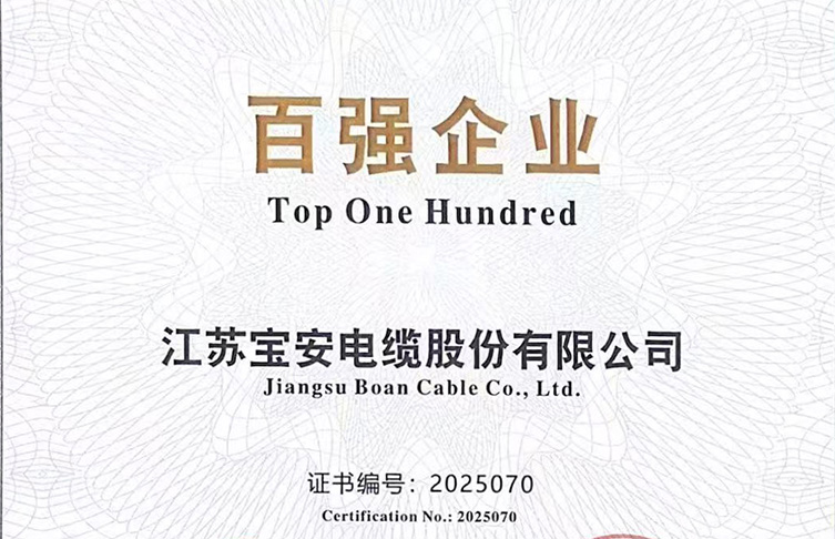 寶安電纜榮膺“2025年度中國線纜產業*具競爭力企業100強”